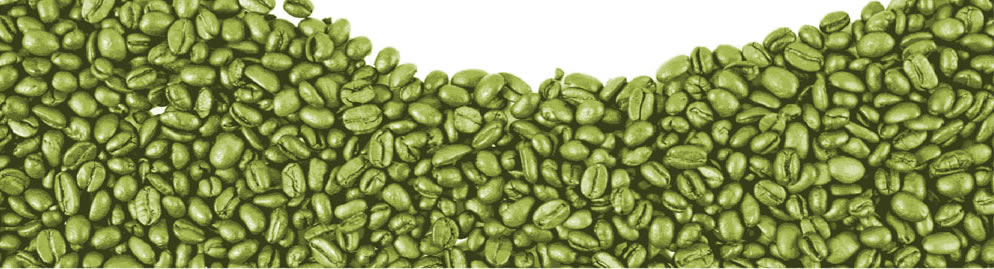 Grüne kaffeebohnen kapseln